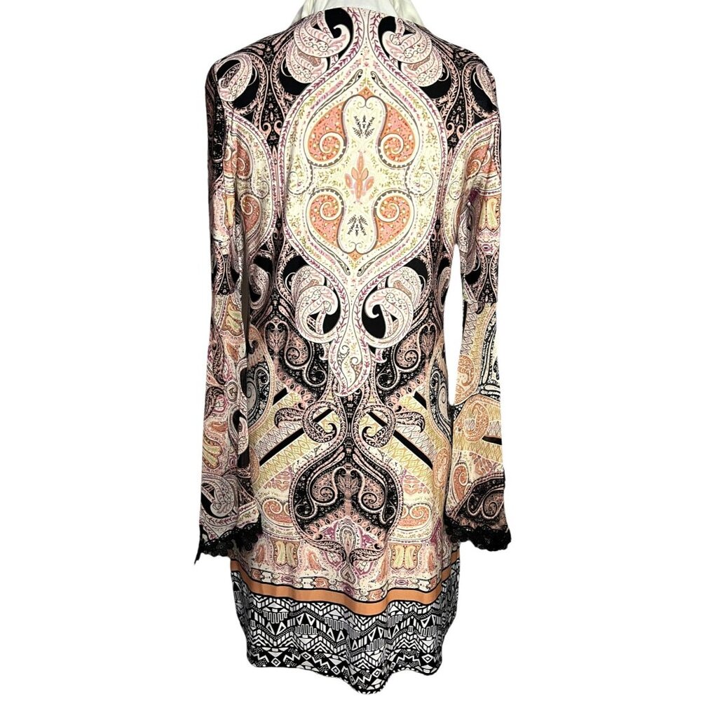 Boho Paisley Print Long Sleeve Dress XS - Picture 3 of 5